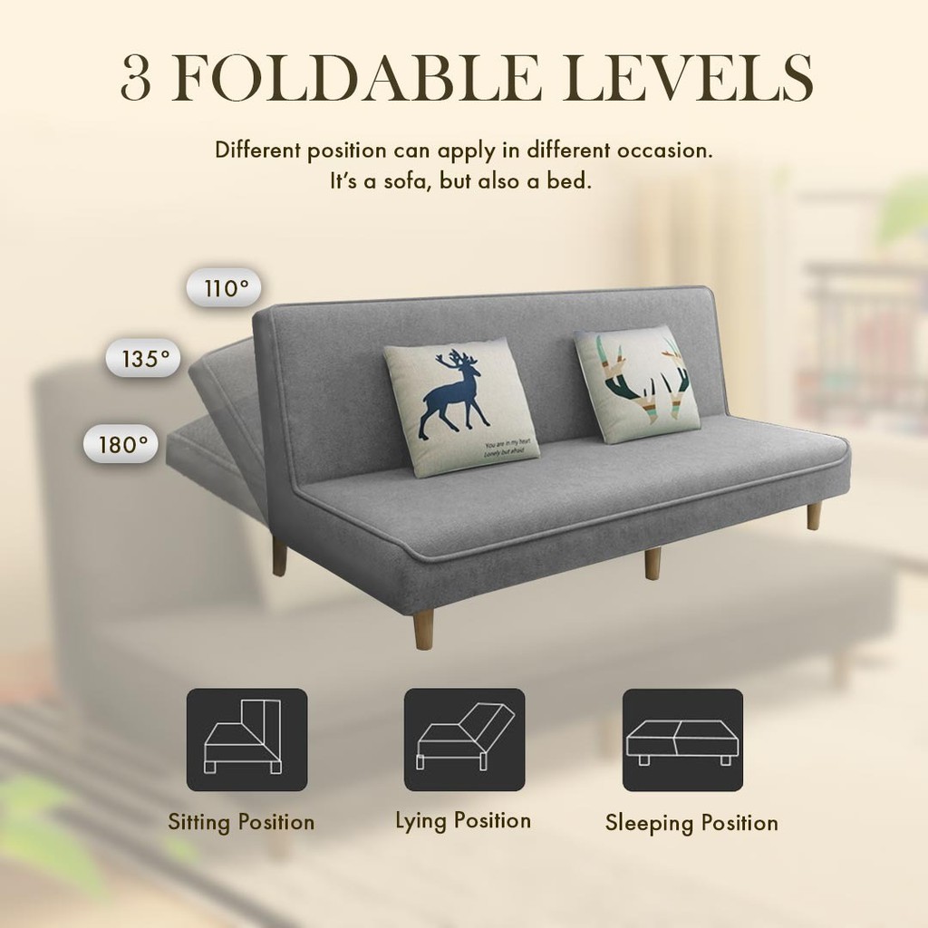 FINSSO: Shelby Durable Foldable Sofa Bed 3 Seater or 4 Seater