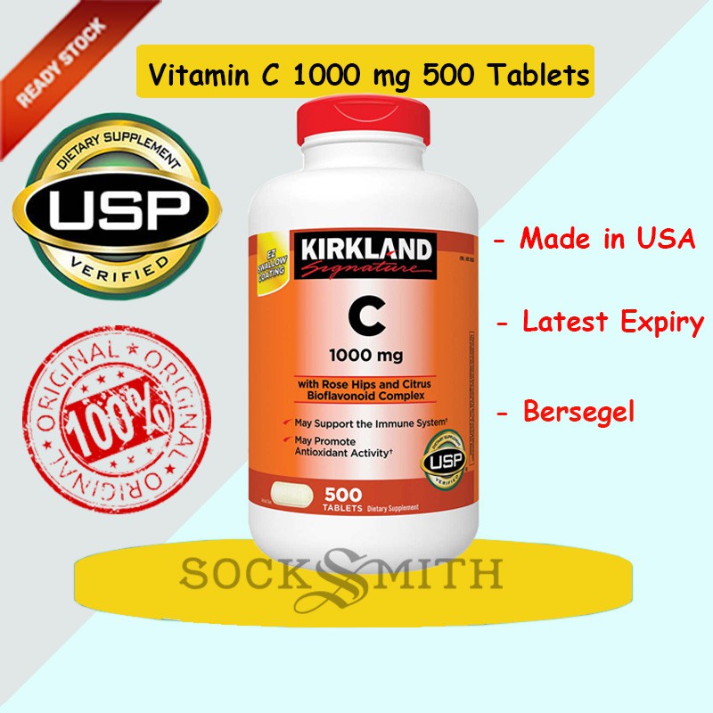 Kirkland Vitamin C 1000 MG 500 Tablets 100 Original! Shopee Malaysia