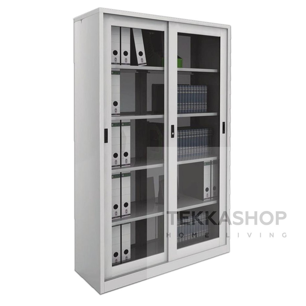 Tekkashop Cssfc8gre Full Height Metal Cabinet Storage With Sliding