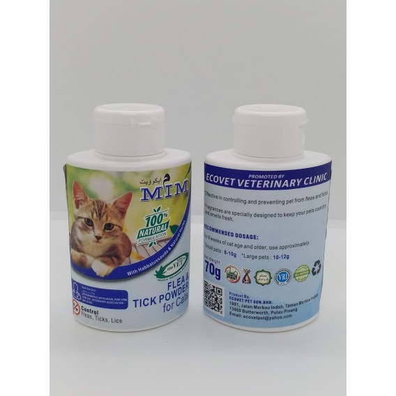 Buy EcoVet Flea and Tick Powder (Bedak Kutu Kucing) Bedak MIM 