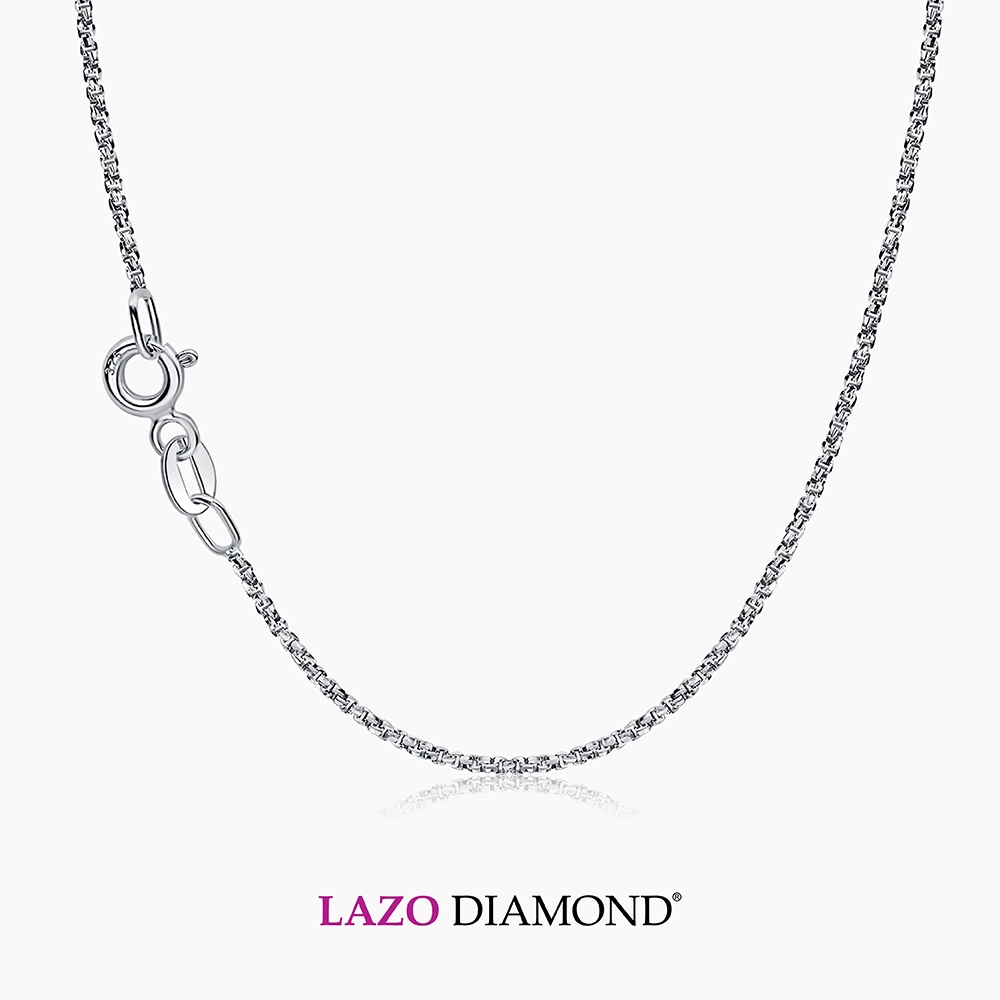 LAZO DIAMOND 9k White Gold Closed Link Chain Necklace