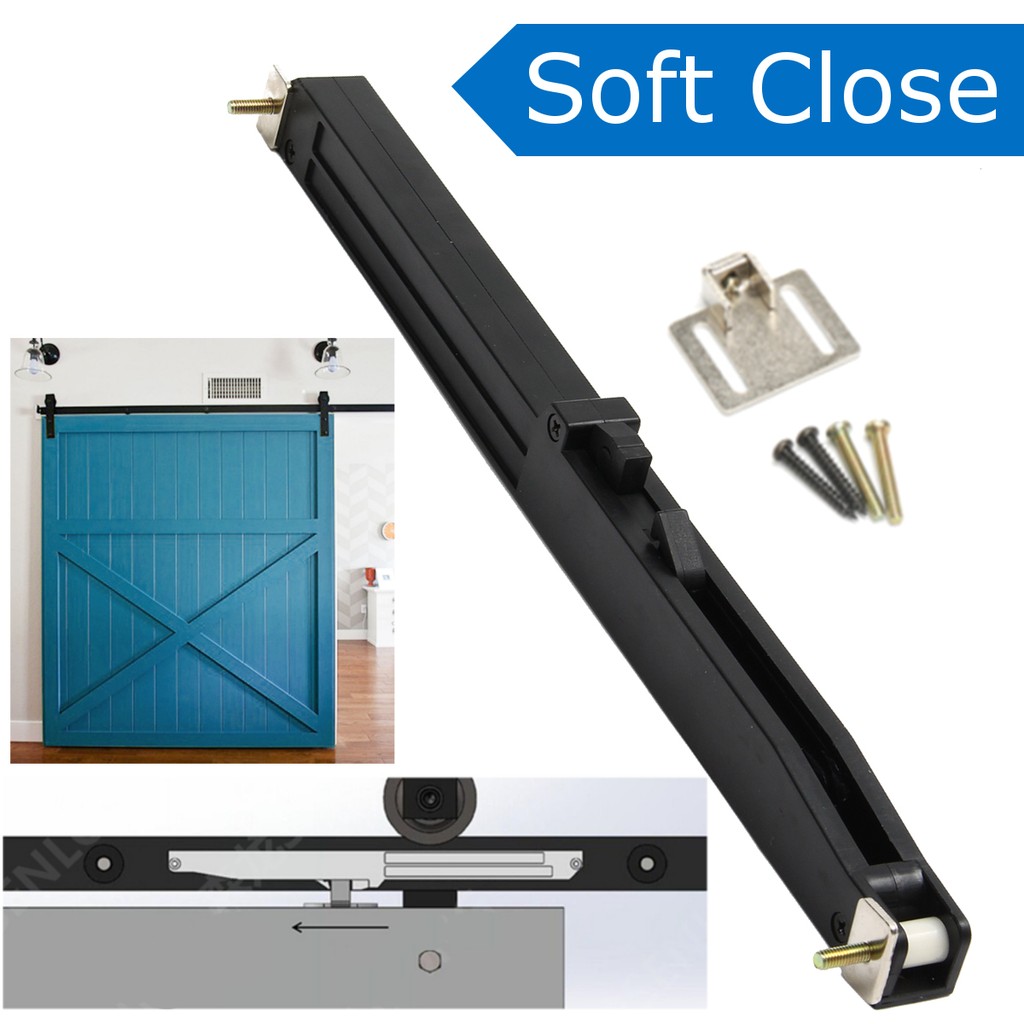 Black Soft Close Mechanism Barn Wood Door Hardware Track Shopee