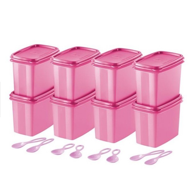 READY STOCK Tupperware Pink Shelf Savers with Spoon 840ml
