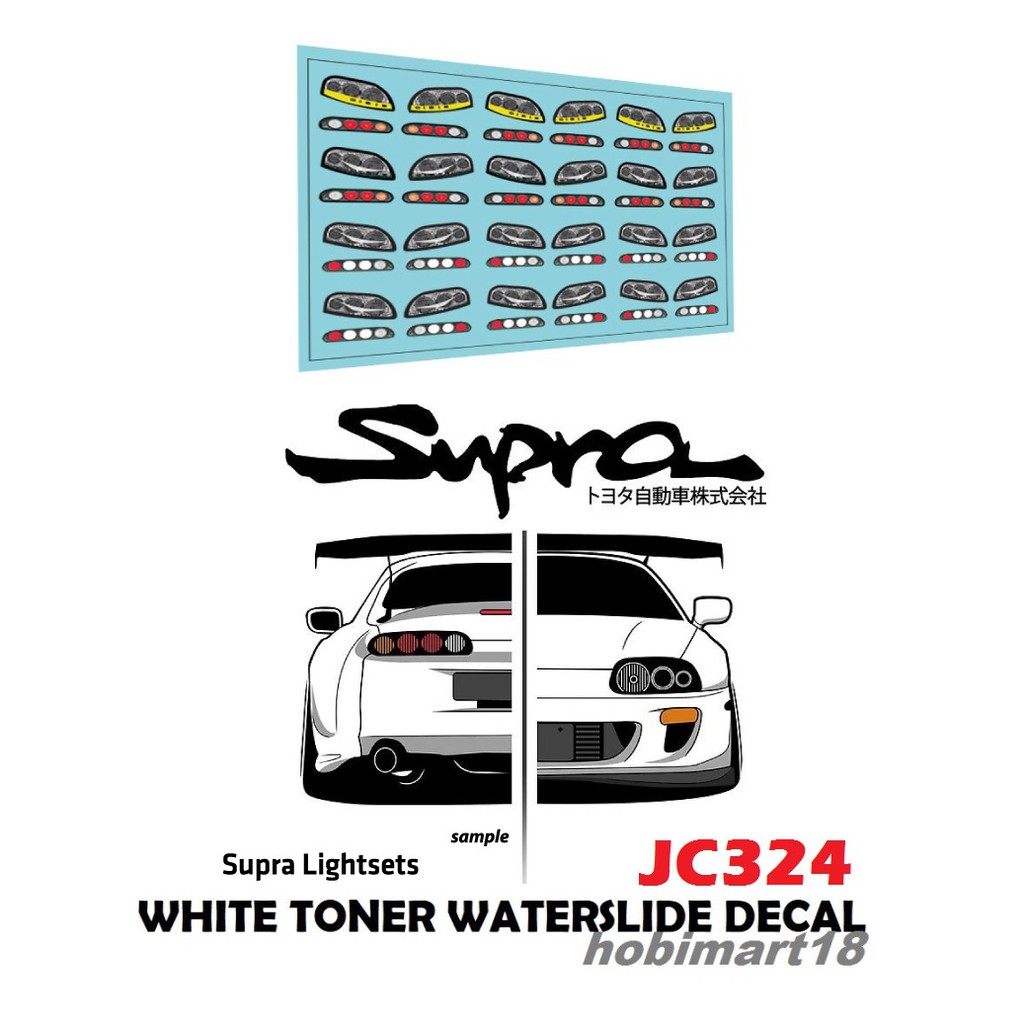 Details about   JC-9324 White Toner Waterslide Decals > SUPRA LIGHTSETS> Custom 1:64 Hot Wheels 