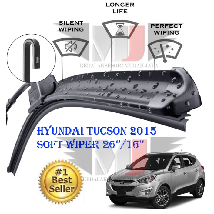 Hyundai Tucson 2015 100 Car Wiper Soft Rubber Wipers Blade Compatible