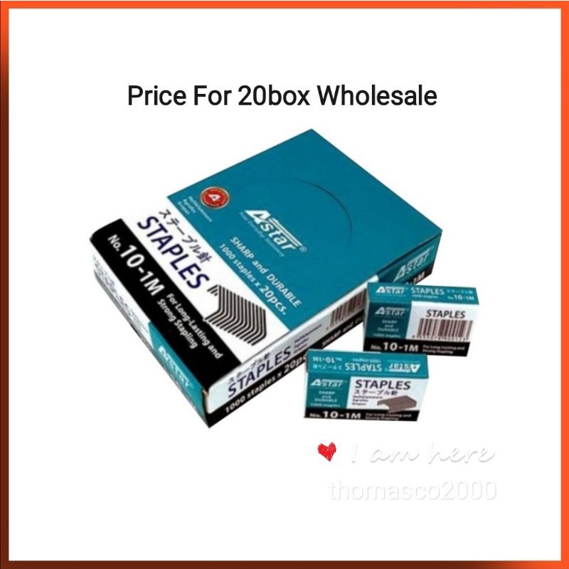 Astar Staples Bullet 10-1m 20box Per Pkt / Ubat Stapler 10-1m / Dawai Kokot [Wholesale Price.Harga Kilang]