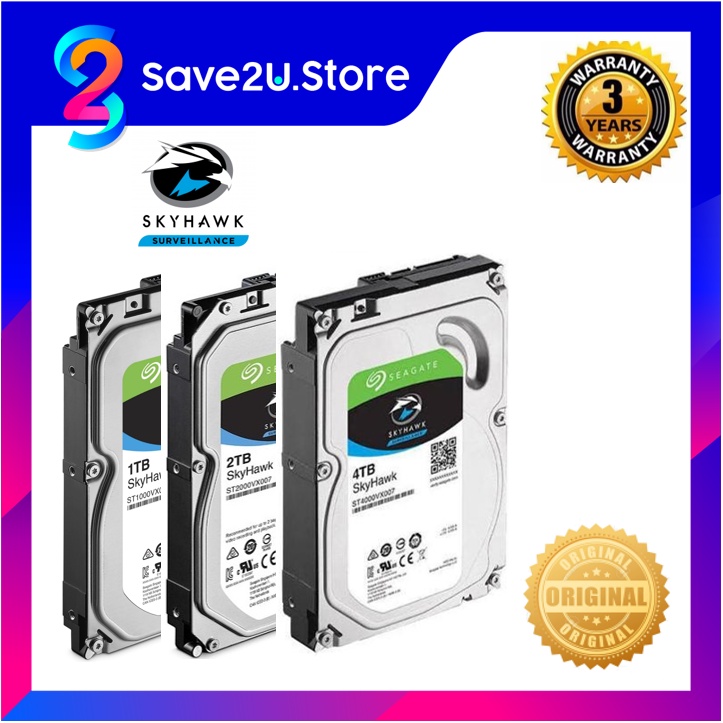 【Ready Stock】Original Dahua Seagate Hard Disk SkyHawk 1TB / 2TB/ 4TB ...