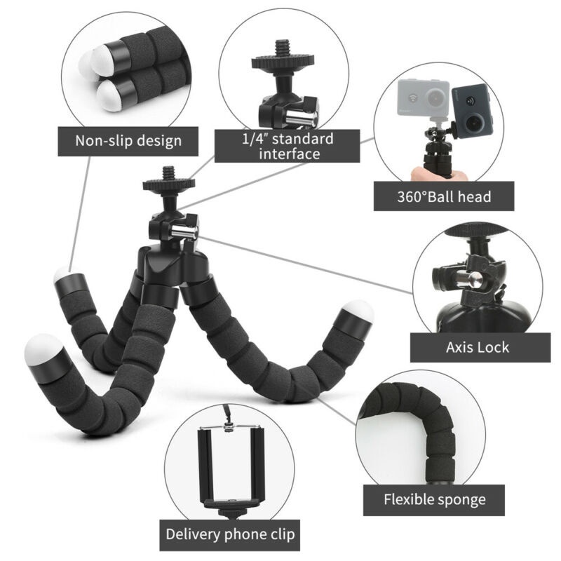 Multi Have Tripod Adapter Mini Octopus Flexible Stand Gopro Selfie Sponge Stick Handheld 9 8 7 Camera Stander Durable - Image 5