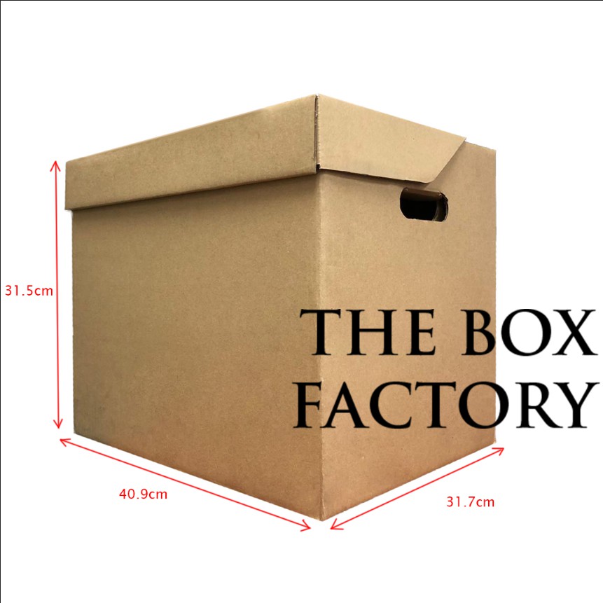 READY STOCK 5 PCS ARCHIVE BOX Die-cut Brown File Filing Box Carton Box Big Carton Box Packaging Packing Box Kotak