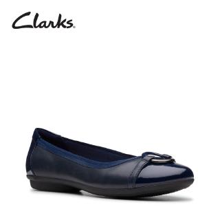 clarks navy flat shoes