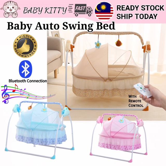 Katil kanak-kanakBabyKitty Baby Auto Swing Bed Music Baby Cot Automatic ...