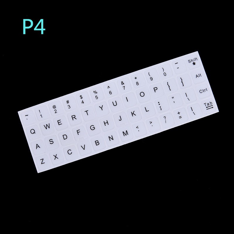 English Keyboard Replacement Stickers White on Black Any PC Computer Laptop