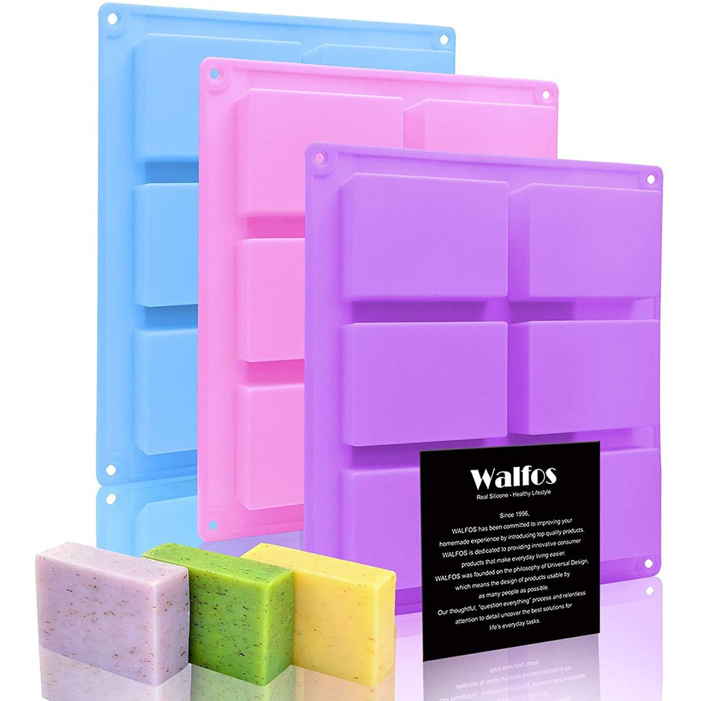 Walfos Silicone Mold For Making Soaps Mold Rectangle ...