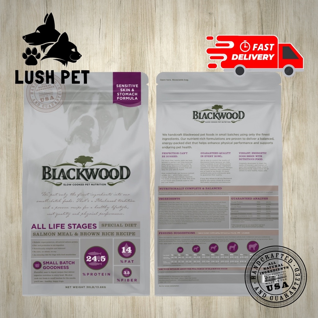 BLACKWOOD Fresh Dog Food Diet for All Life Stages Salmon Meal & Brown