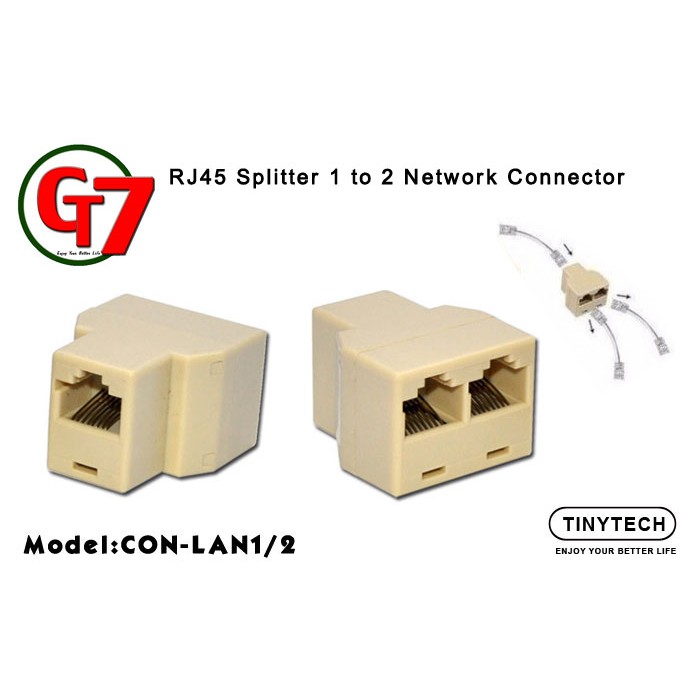 TINYTECH RJ45 Splitter 1 Female to 2 Female Ethernet Network Connector ...