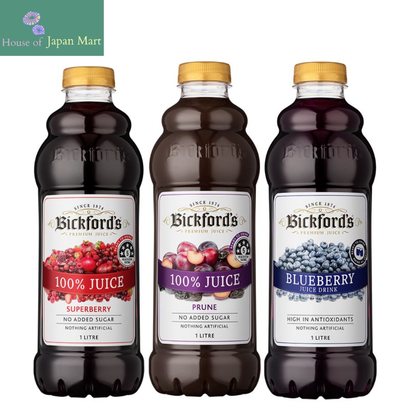 Bickford Premium Juice Blueberry juice, Prune juice 100 & SuperBerry