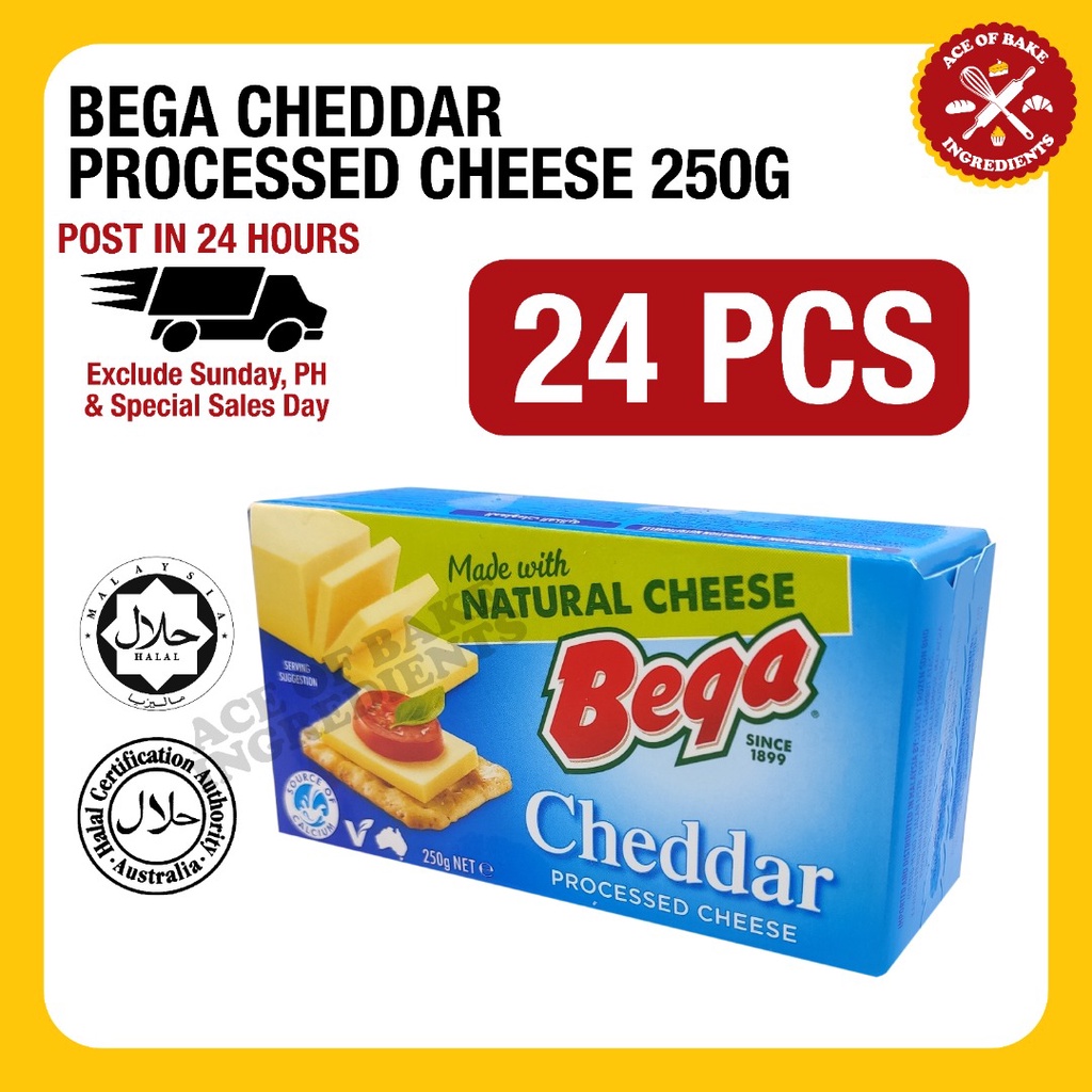 24 PCS Bega Cheddar Cheese Block 250g Shopee Malaysia