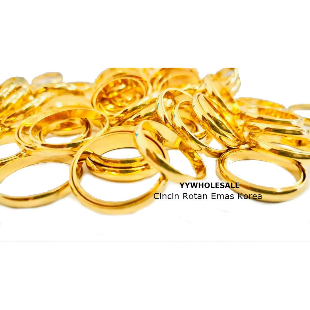 CR02 Cincin Belah Rotan  Kosong Emas Korea 24K Ready 