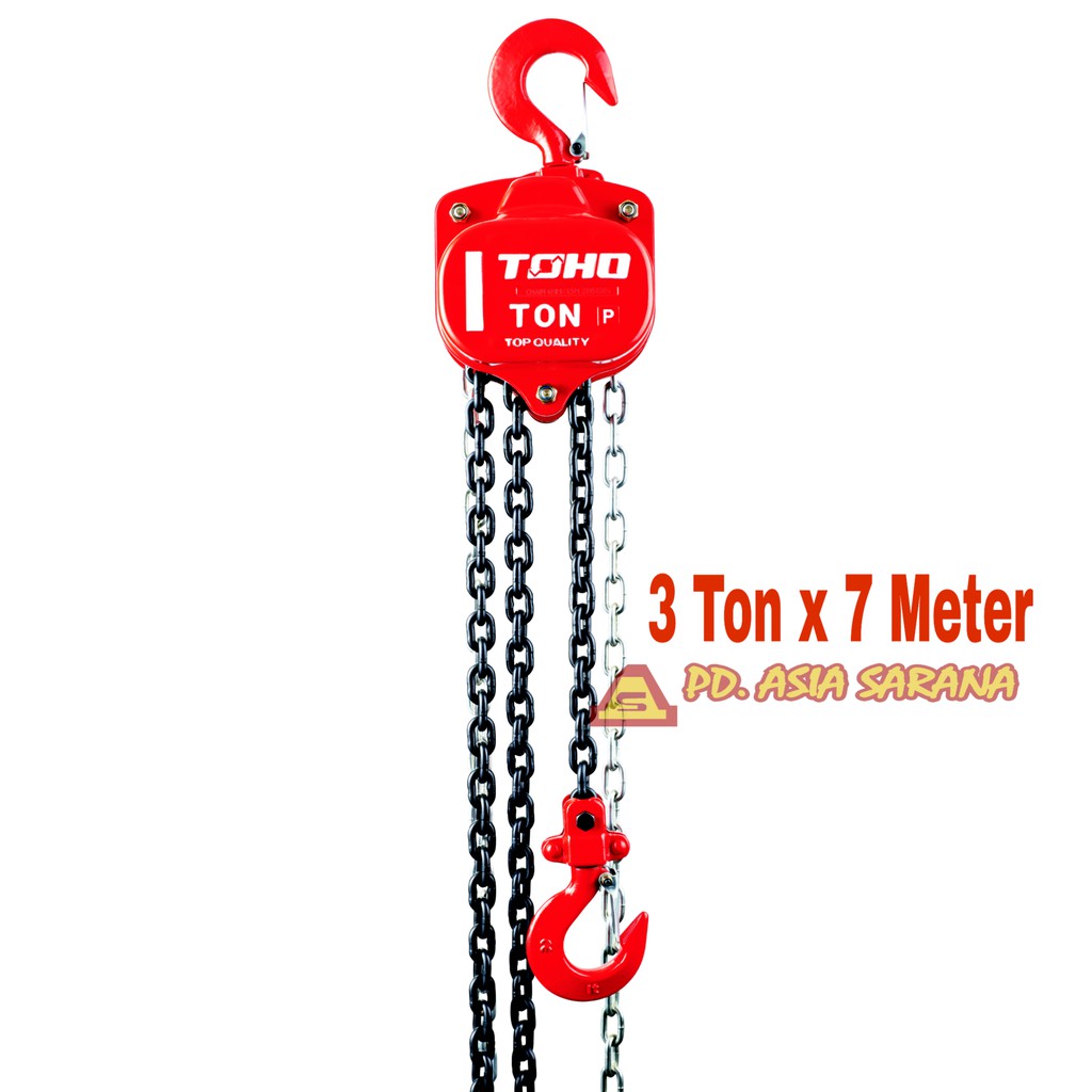 Chain Block Hoist 3 Ton X 7 Meters Toho Takel Pulley 3t X 7m Shopee Malaysia