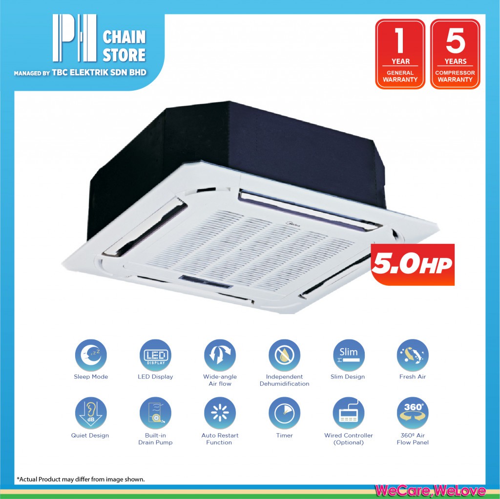MIDEA MCD48CRN8 5.0HP R32 CEILING CASSETTE AIR CONDITIONER (COURIER