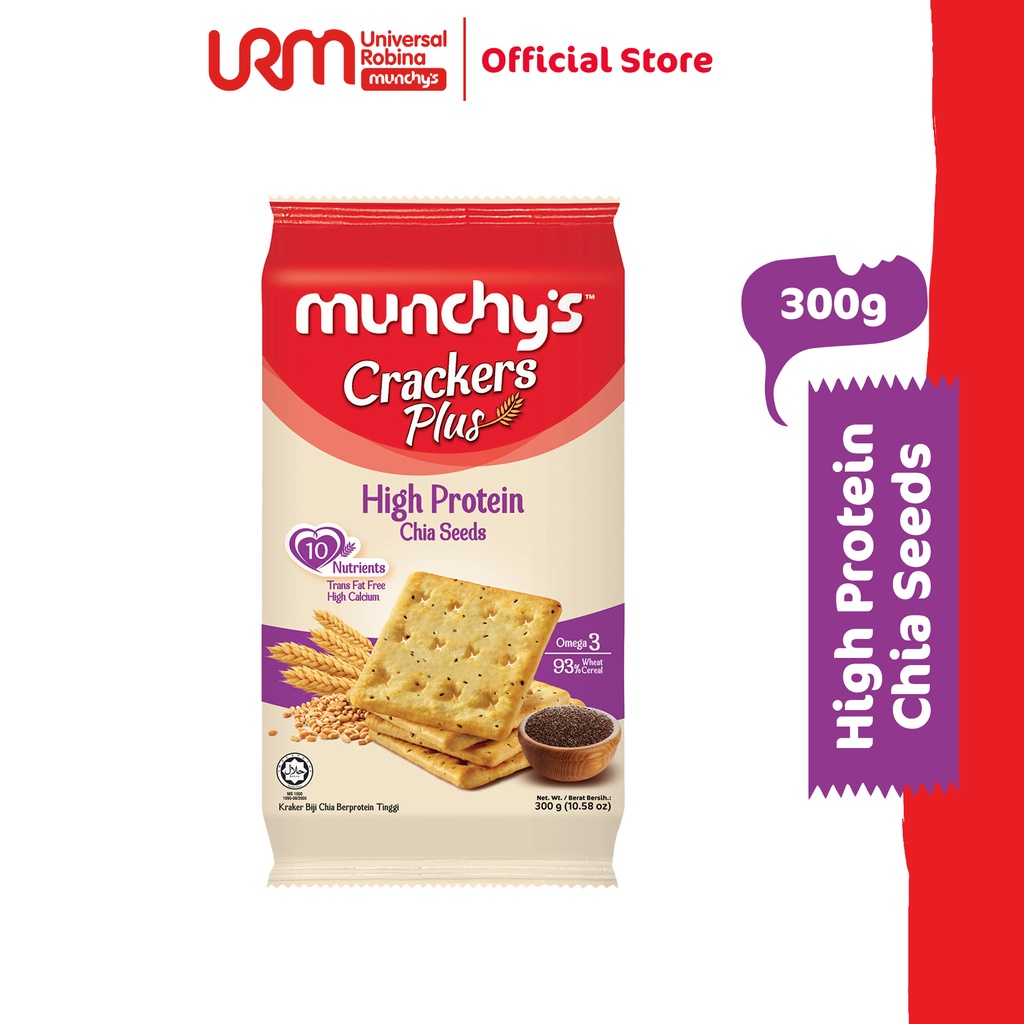 Munchys Crackers Plus High Protein Chia Seeds 300g Shopee Malaysia