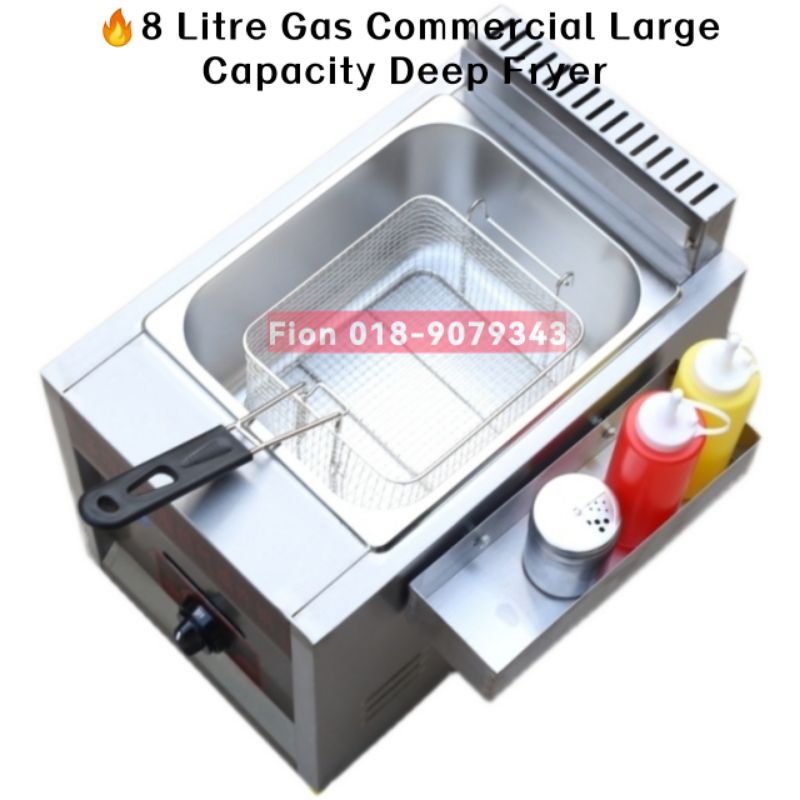 8Liter Commercial gas fryer, gas liquefied petroleum gas fryer, fryer, deep-fried skewers