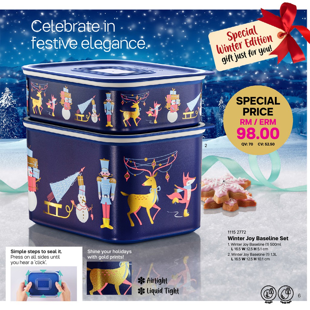 Tupperware Winter Fantasy Baseline Set (2 pcs) Christmas Gift LIMITED  EDITION