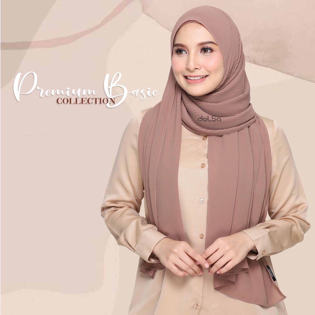 Dolsa Premium Basic Collection Half Pleated Chiffon Shawl | Shopee Malaysia