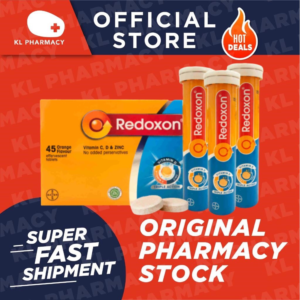 [KL PHARMACY] Redoxon Triple Action Orange Vitamin C, D & Zinc 1000mg