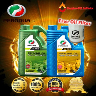 Perodua Engine Oil Fully Synthetic 0W20 Semi Synthetic 
