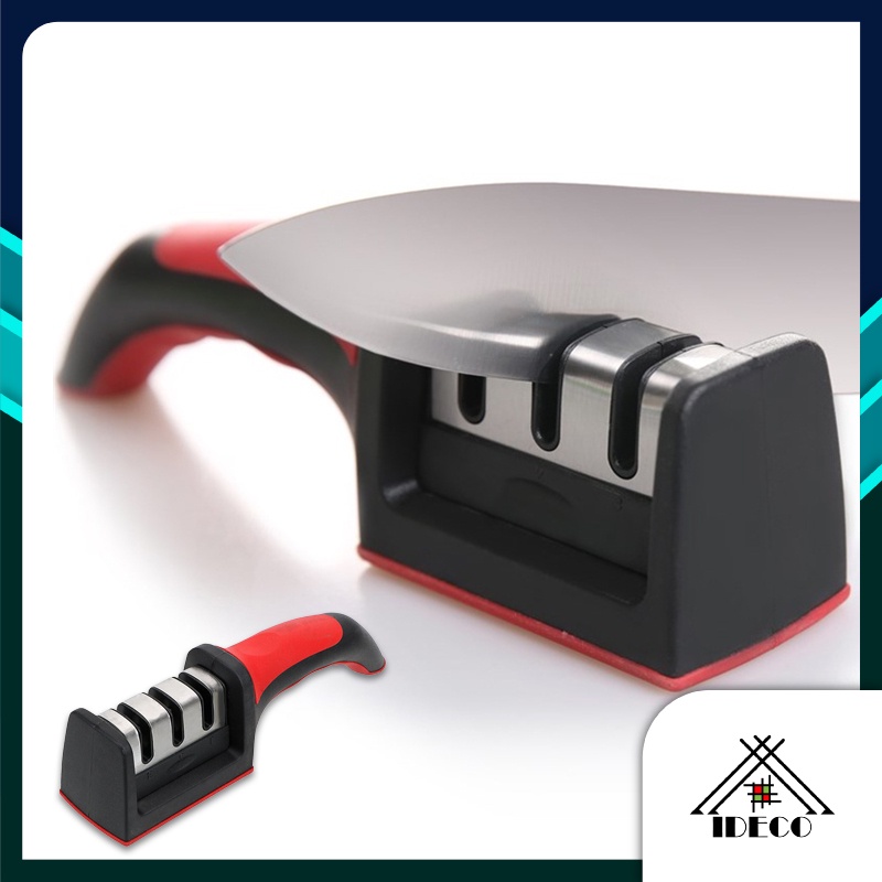 iDECO Knife Sharpener 3 Stages Pengasah Pisau Professional Kitchen