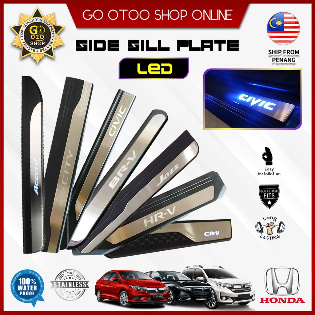 OEM Blue LED Car Door Side Sill Step Panel Plate For【Honda Accord/Crv