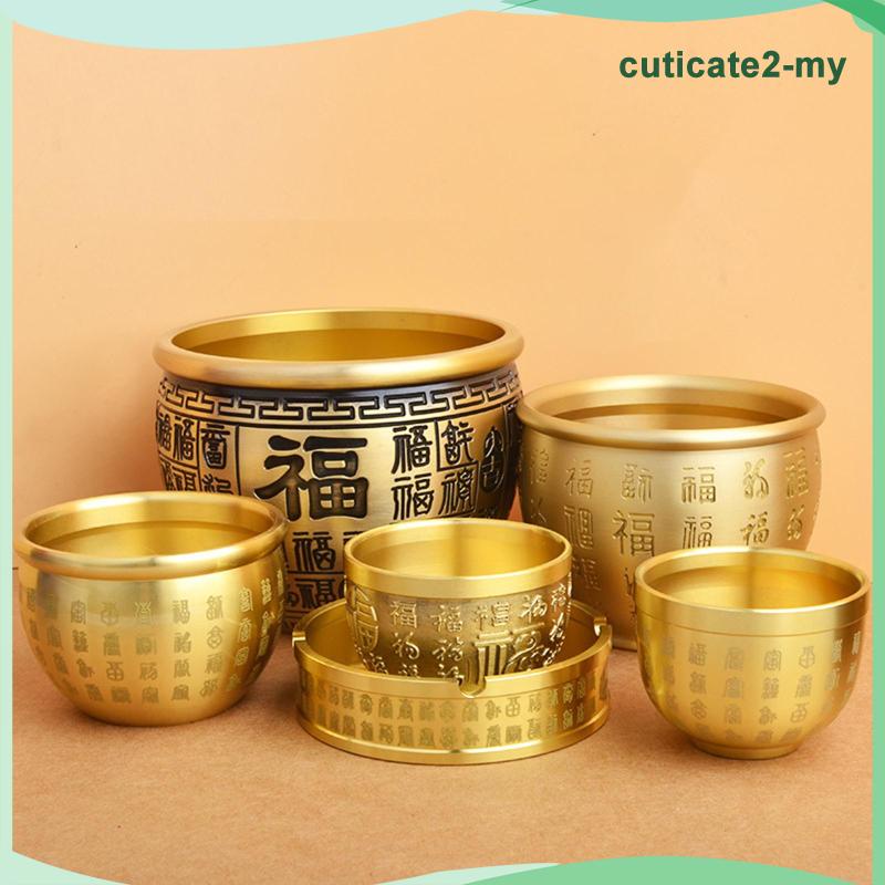 [CuticateddMY] Brass Fengshui Bowl Feng Shui Bai Fu Folk Money Golden ...