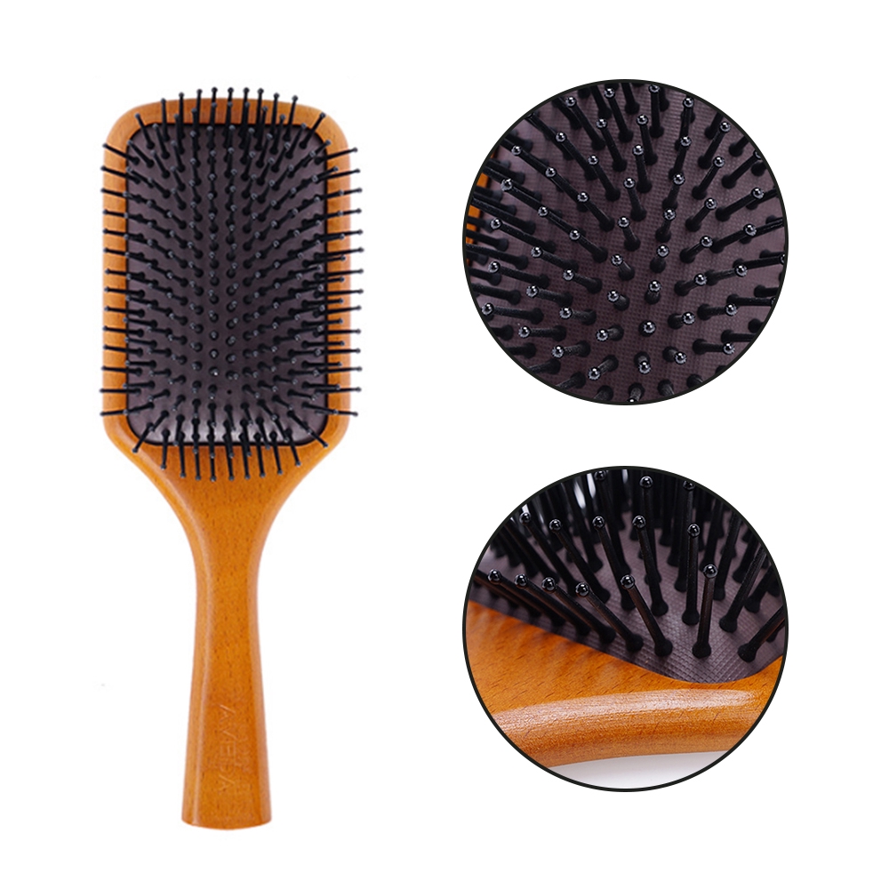Wooden Air Cushion Comb Scalp Massage Anti Static Hair Brush For