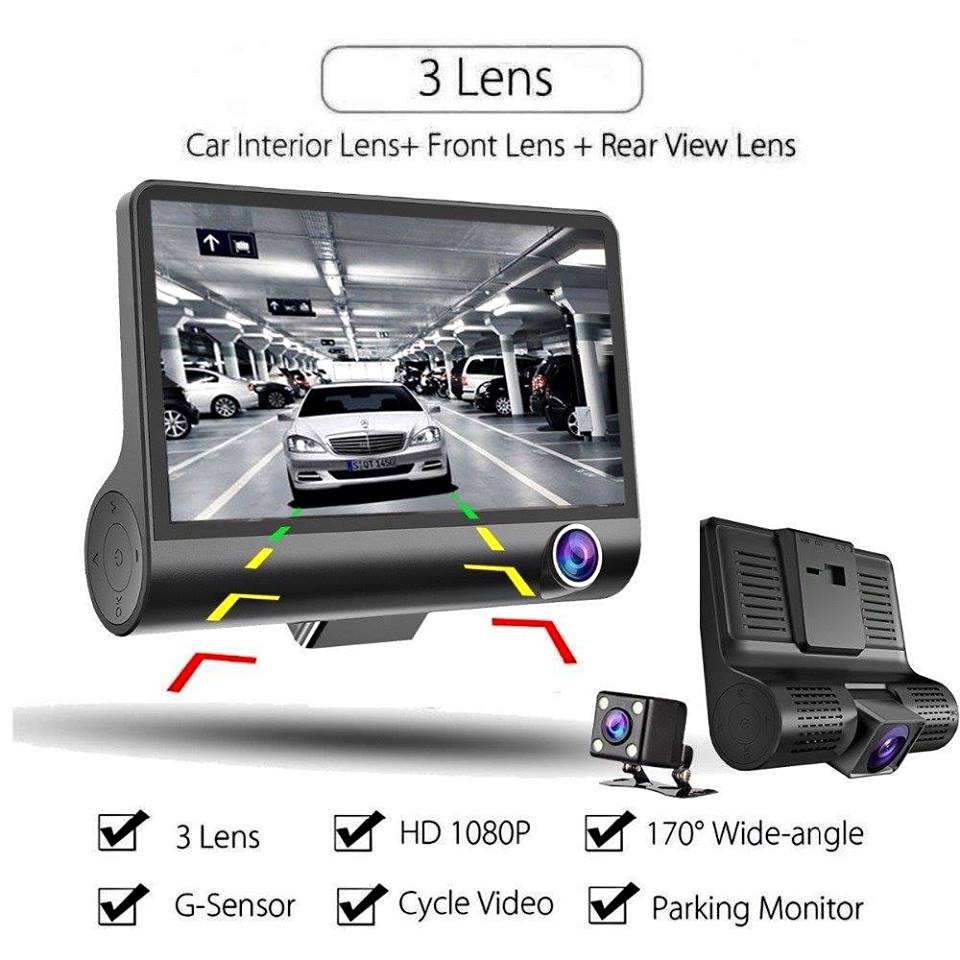 Kamera Kereta 4 1080p Hd Tiga Lens Kamera Depand Dalam Kereta Dan Belakang Shopee Malaysia