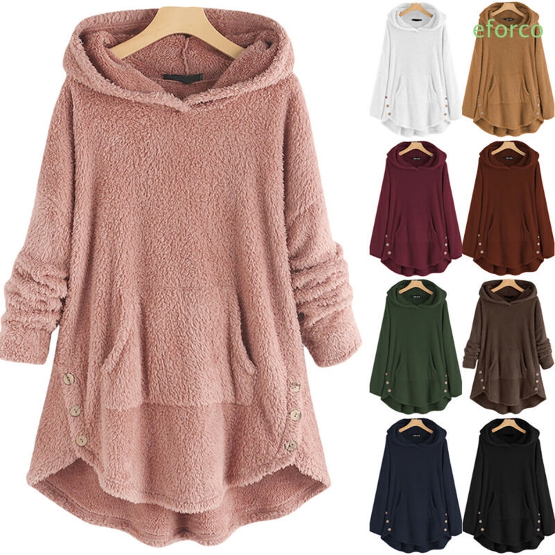 teddy bear fleece hoodie women's