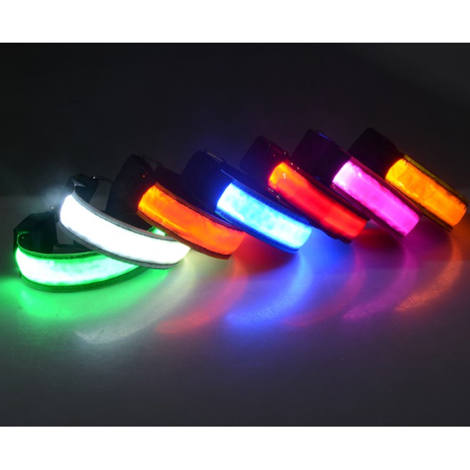 Running Light Armband With LED Night Jogging Cycling Safety Warning Reflector Light Battery Version 夜跑荧光臂环LED跑步灯