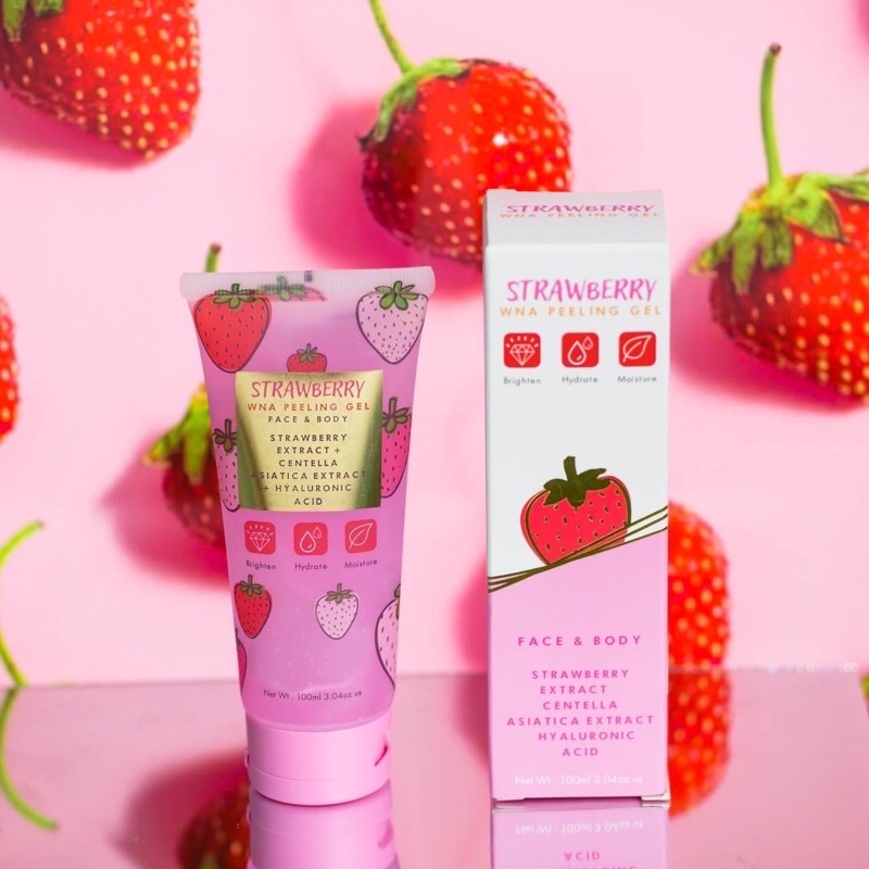 NEW WNA PEELING GEL STRAWBERRY FOR FACE&BODY SCRUB DAKI ORIGINAL HQ