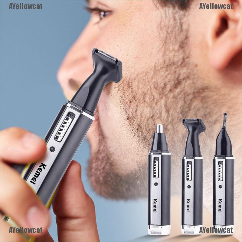 AYC  3 In 1 Rechargeable Men Electric Nose Ear Hair Trimmer Trimming Eyebrows Shaver[Ready Stock]