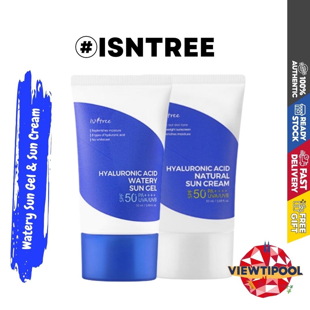 Isntree Hyaluronic Acid Watery Sun Gel & Natural Sun Cream SPF50+ PA