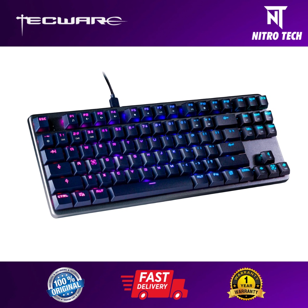 Tecware Phantom L RGB Low Profile Mechanical Keyboard (Blue / Brown