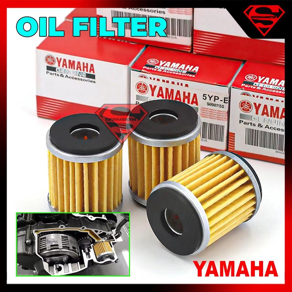 OIL FILTER YAMAHA LC 135 Y15 SRL115 FZ150 R15 Y15ZR Y16ZR Y16 LC SRL FI XMAX Penapis Minyak 4T Hitam LC135