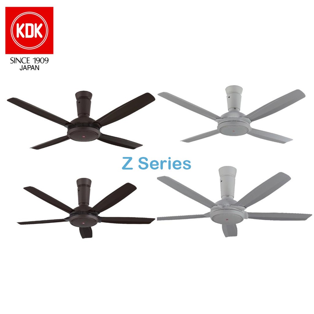 KDK K14YZ PBR / GY Z Series 56'' Remote Control Ceiling Fan 5 Blades