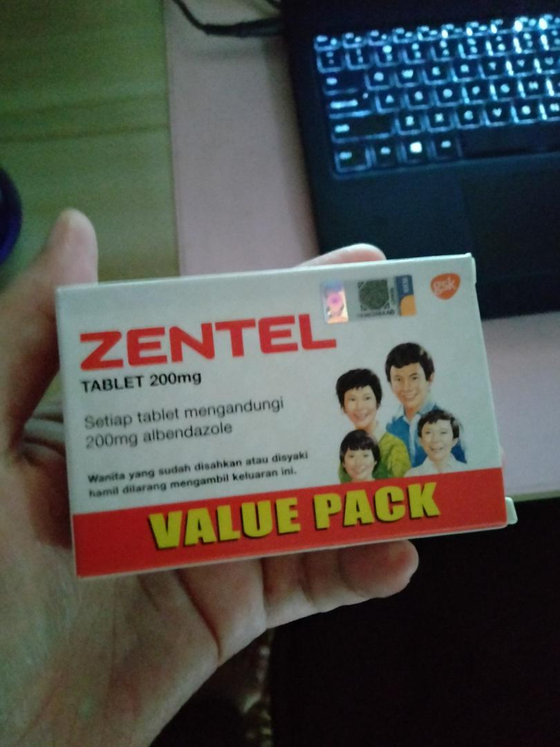 Zentel Tablet Ubat Cacing 200mg 2 4 S 1 Small Box Exp 07 2024 Shopee Malaysia