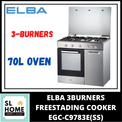 {KL & Selangor Only}ELBA EGC-C9783E(SS) / EGC-C9784E(SS) 3BURNERS / 4BURNERS FREESTANDING COOKER WITH 70L OVEN