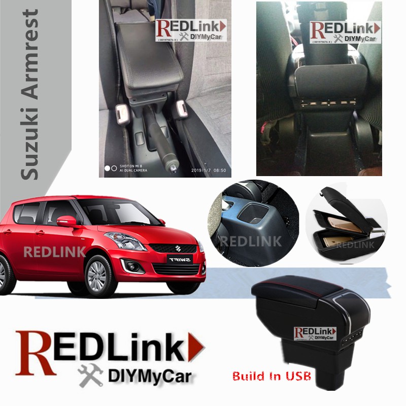 Suzuki Swift Armrest (Black) ( USB ) Shopee Malaysia