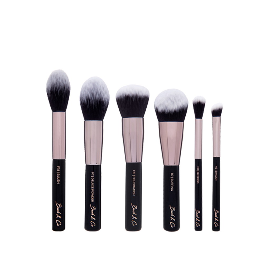 Brush & Co - Onyx Essential Kit - Beginner-friendly Makeup Brush Set