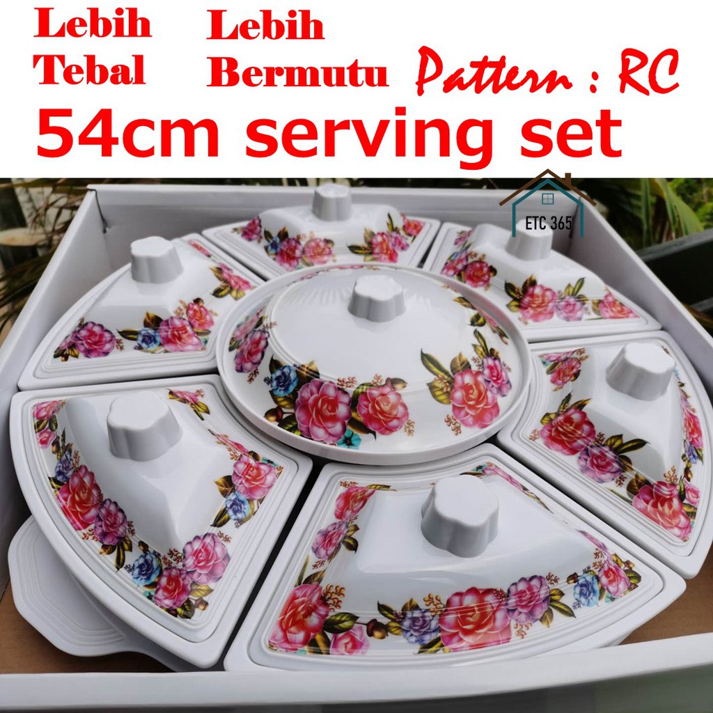 Melamine 54cm Rotating Buffet Set Kenduri 23Pcs Party Serving Set ...