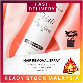 (POSTAGE SETIAP HARI) Minimalis Hair Be Gone Spray - Hair Removal & Body Brightening Milk Cream