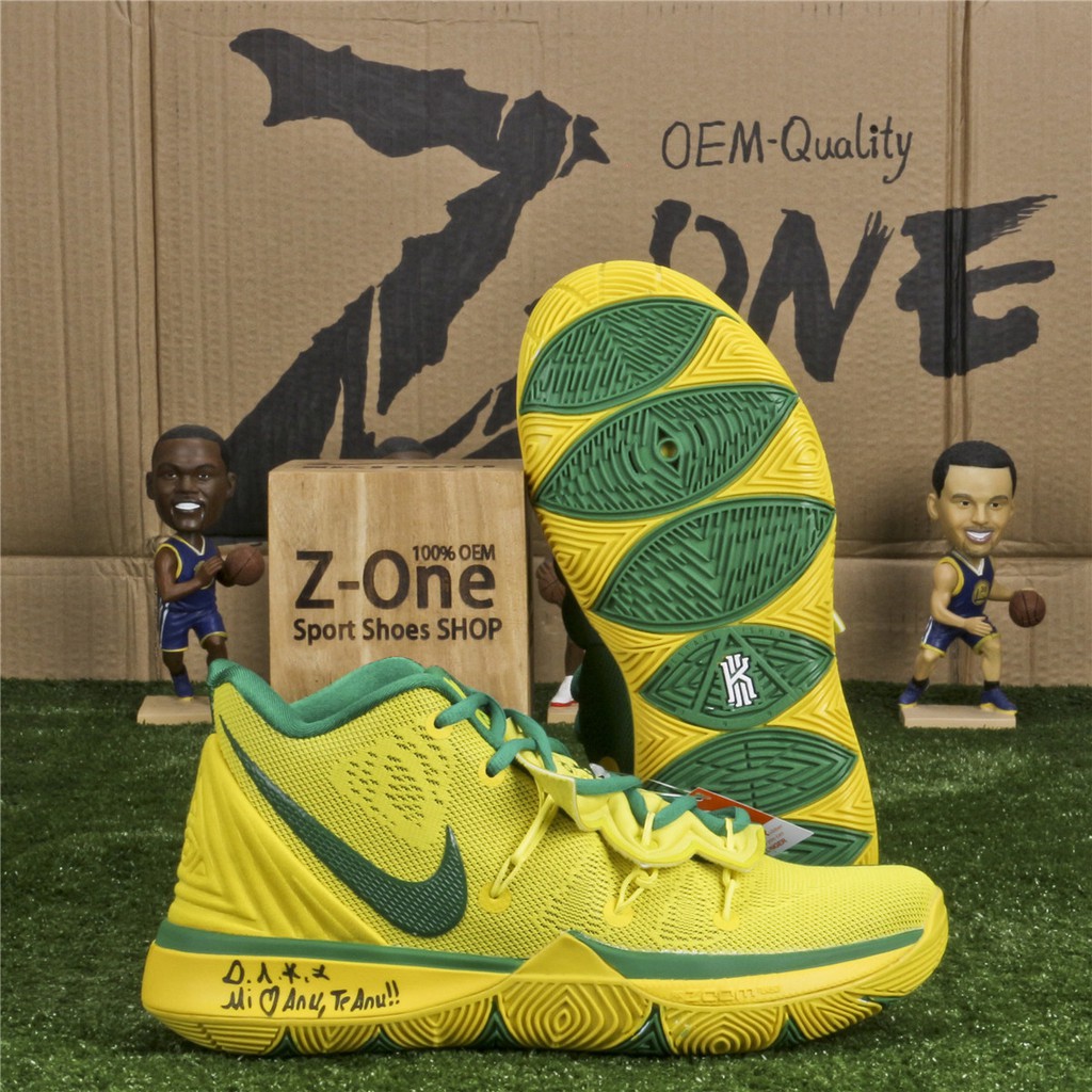 green and yellow basketball shoes